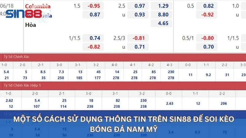 Một số cách sử dụng thông tin trên sin88 để soi kèo bóng đá Nam Mỹ